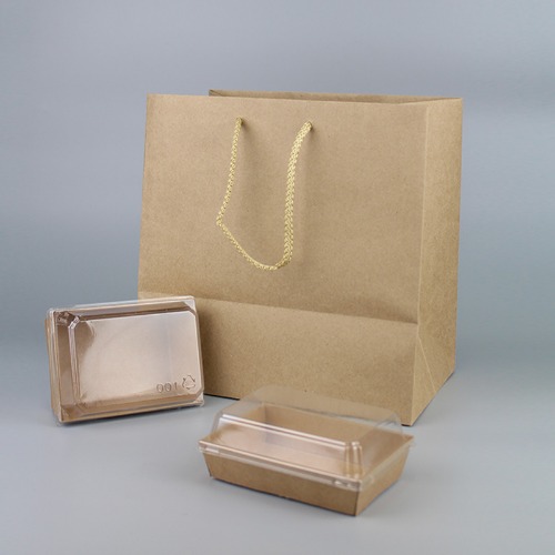 크라프트 도시락 종이쇼핑백 (10매)2가지 사이즈 배달 테이크아웃 선물 상품포장 봉투