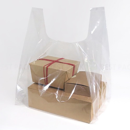 PE투명 M자형 비닐쇼핑백 (100매)여러 사이즈 음식점 베이커리 카페 꽃 선물 배달 테이크아웃 포장 봉투