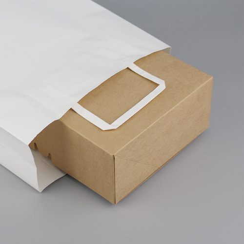 자동손잡이 화이트 종이쇼핑백3가지 사이즈 심플 흰색 종이끈 포장 봉투