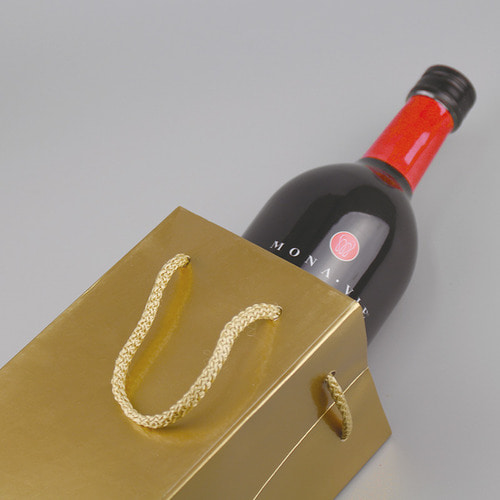 와인 종이쇼핑백 골드 (10매)1구 2구 샴페인 위스키 잼 참기름 음료 포장봉투 인쇄제작 가능