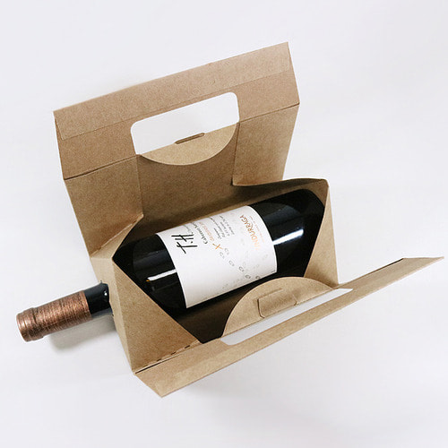 크라프트 와인 캐리어 가로형 (10매)더치커피 콜드브루 음료 샴페인 포장용 고급 종이쇼핑백