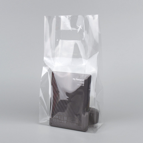 PP투명 비닐쇼핑백(50매)3가지 사이즈 옆으로 폭이 들어간 빳빳한 화분 꽃 선물 상품 포장 봉투