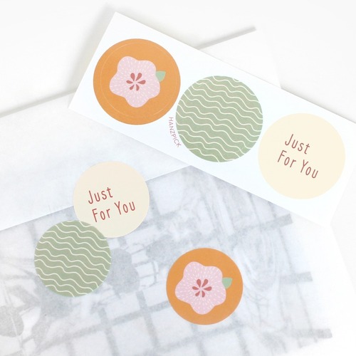 플라워 원형 스티커 3종 10장(30매)  미니 선물 스티커 데코 디자인 벚꽃 일러스트 봄 느낌
