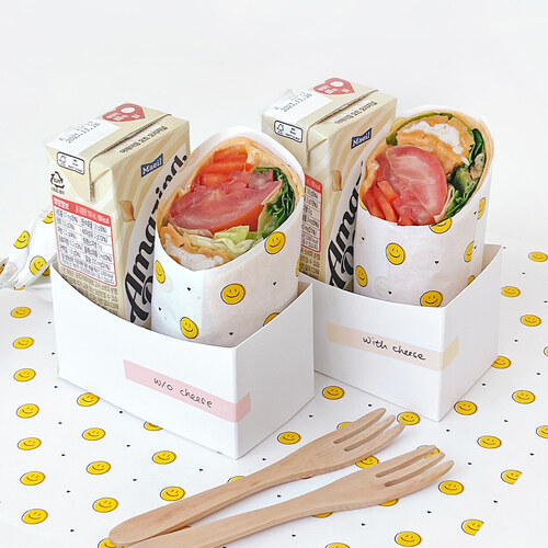 스마일 코팅노루지 (200매) 단포 김밥 햄버거 선물 포장 종이