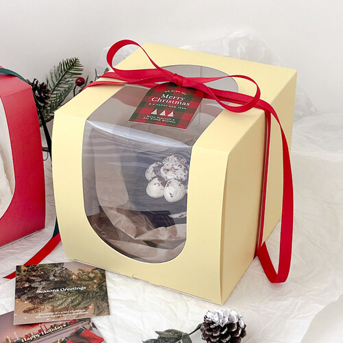 컬러 미니케이크 상자 (5매)  미니사이즈 케이크 성탄절 악세서리 선물포장 초소형 시즌 포장박스