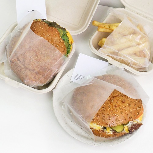 코팅유산지 도아리봉투 200매  햄버거 토스트 빵 샌드위치 베이커리 선물포장 코팅 얇은