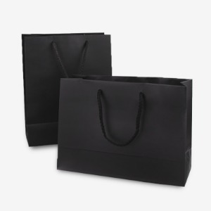 블랙 무광 종이쇼핑백 (50매)4가지 사이즈 깔끔한 검정색 아트지 매장 백화점 상품 선물 포장백 봉투