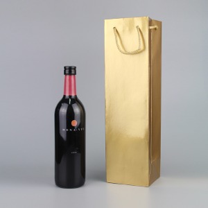 와인 종이쇼핑백 골드 (10매)1구 2구 샴페인 위스키 잼 참기름 음료 포장봉투 인쇄제작 가능