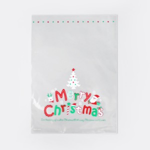 메리 크리스마스 구디 봉투 (30매)과자 쿠키 캔디 초콜렛 트릿 악세서리 선물포장 기념일 시즌 디자인 PP 비닐팩