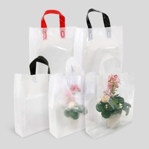 PE화이트/투명 루프백매장 홍보 판촉 기획 이벤트 상품포장 끈손잡이 쇼핑백 비닐봉투