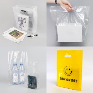 [베스트팩]비닐쇼핑백 27가지 배민 이츠 테이크아웃 선물 화분 의류 홍보물 포장 미니 소 중 대 특대 비닐봉투