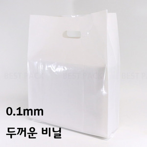 두꺼운 PE화이트 무지 옆폭 비닐쇼핑백 (100매)2가지 사이즈잘 늘어나지 않는 두께 홍보 판촉 단체 흰색 봉투