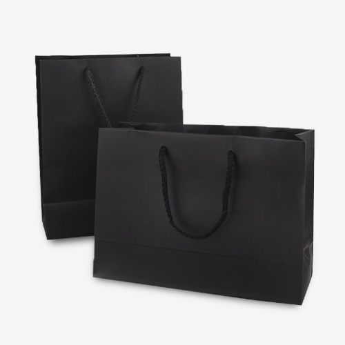 블랙 무광 종이쇼핑백 (10매)4가지 사이즈 깔끔한 검정색 아트지 매장 백화점 상품 선물 포장백 봉투