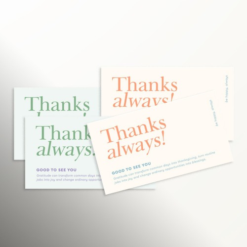 올웨이즈 미니 메세지 카드 2가지 색상 (30매) 베이커리 과자 데코 테이크아웃 선물 포장