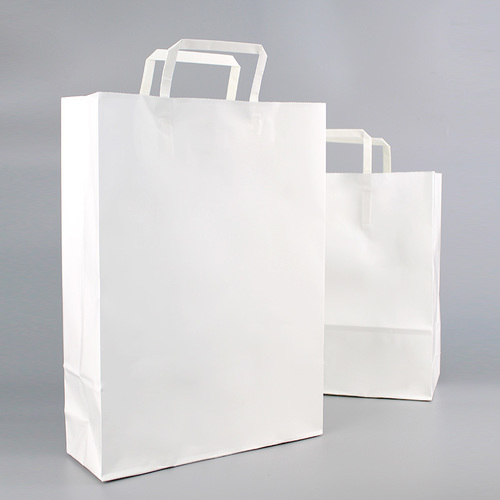 자동손잡이 화이트 종이쇼핑백 (10매) 3가지 사이즈 심플 흰색 종이끈 포장 봉투