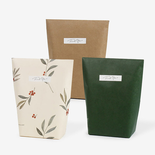 선물 각대봉투 그린/크라프트/플라워/잎새 답례품 기프트 서류 우편 디자인 포장지인쇄제작가능