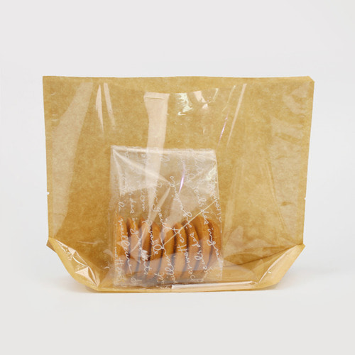 크라프트 스탠드 창비닐봉투 (100매)6가지 사이즈 빵 샌드위치 쿠키 선물포장 각씨링 종이백