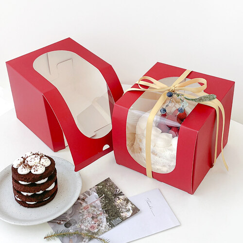 크리스마스 컬러 미니케이크 상자 (5매)  미니사이즈 케이크 성탄절 악세서리 선물포장 초소형 시즌 포장박스