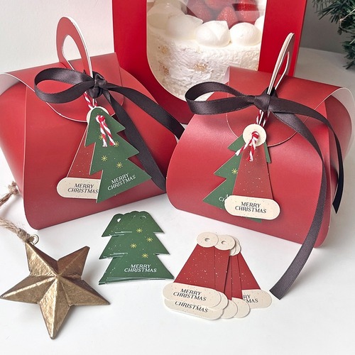 크리스마스 레드 박스 상자 (5매)미니사이즈 케이크 도너츠 악세서리 선물포장 초소형 시즌 포장박스