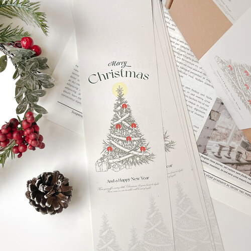 크리스마스 트리 띠지 (30매)크리스마스선물용 패키지 포장 선물 데코레이션