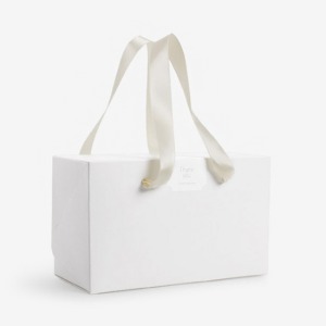화이트 상자형 끈쇼핑백 (10매)소 중 사이즈 기념일 생일 답례품 선물포장 디자인 데코 박스 인쇄제작가능