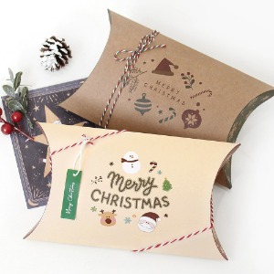 크리스마스 반달상자 (3매) 구디백 선물상자 답례 악세서리 선물포장 초소형 시즌 포장박스